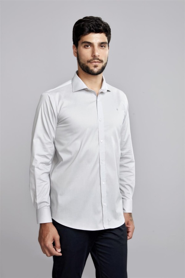 Encontraproduto.com.br - Camisa Comfort - Cinza Claro