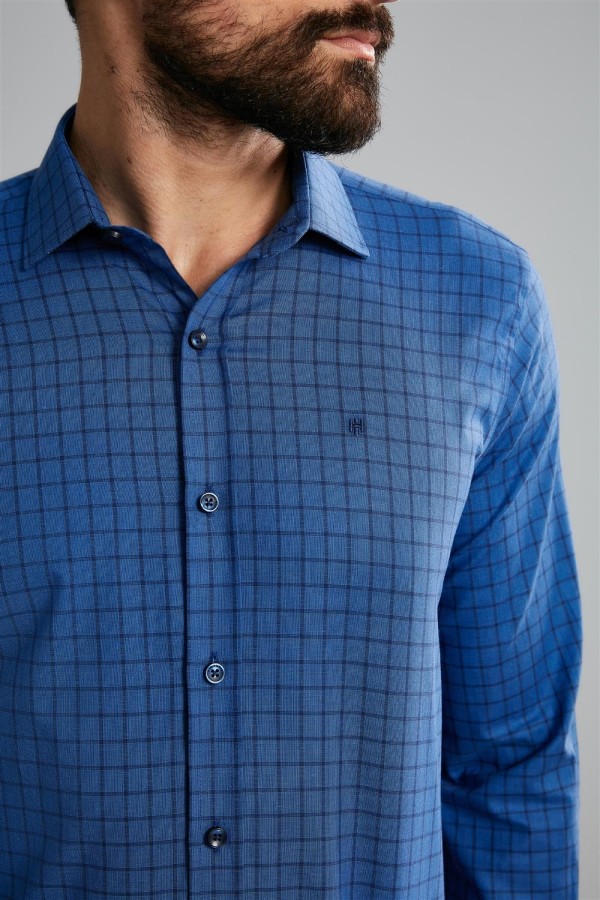 Encontraproduto.com.br - Camisa Comfort - Azul Marinho