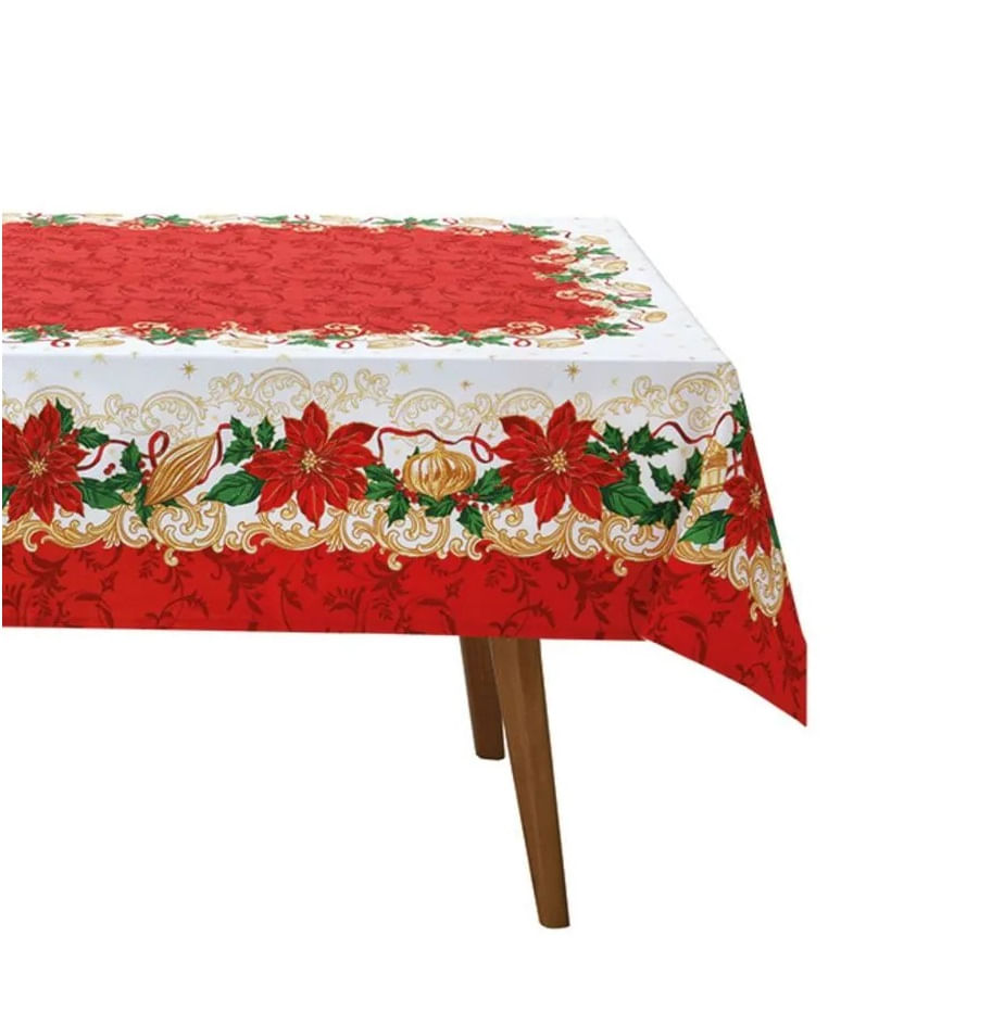 Encontraproduto.com.br - Toalha Mesa Quadrada Athenas 140x140cm Natal 110 Dohler