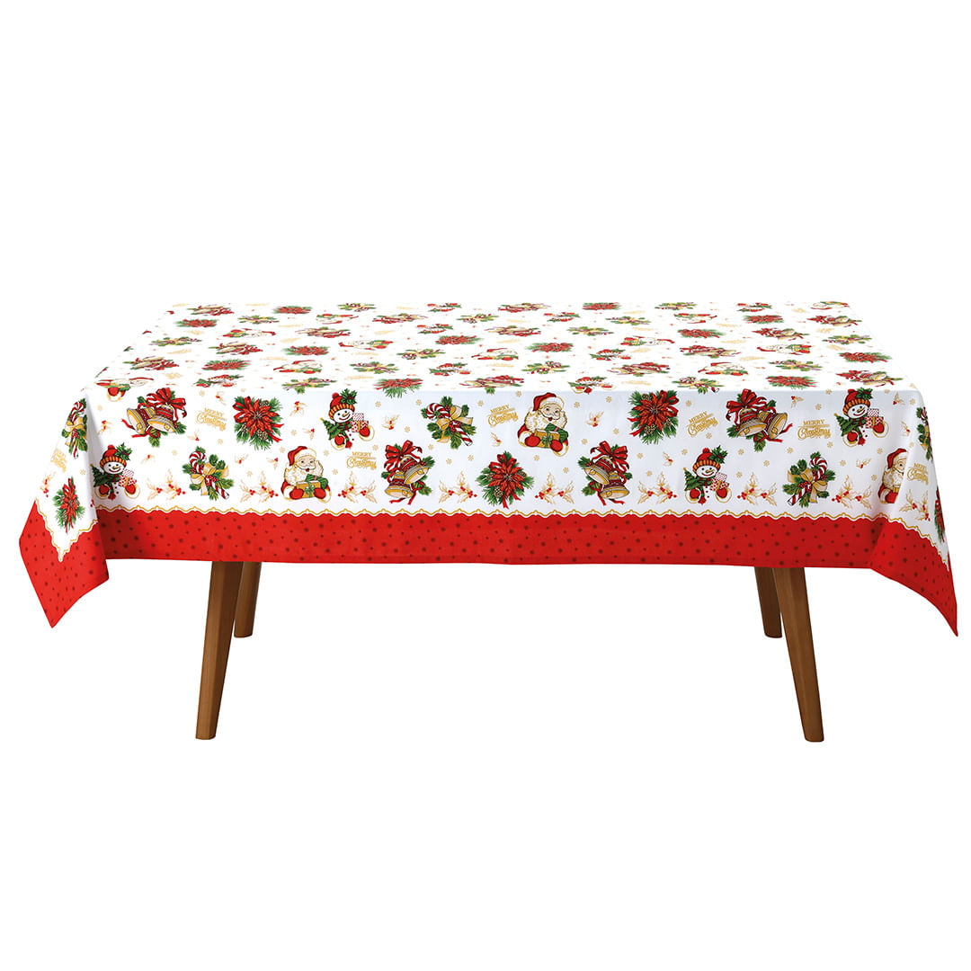 Encontraproduto.com.br - Toalha de Mesa Retangular Natal Athenas Estampada 1,40m x 2,10m - Dohler