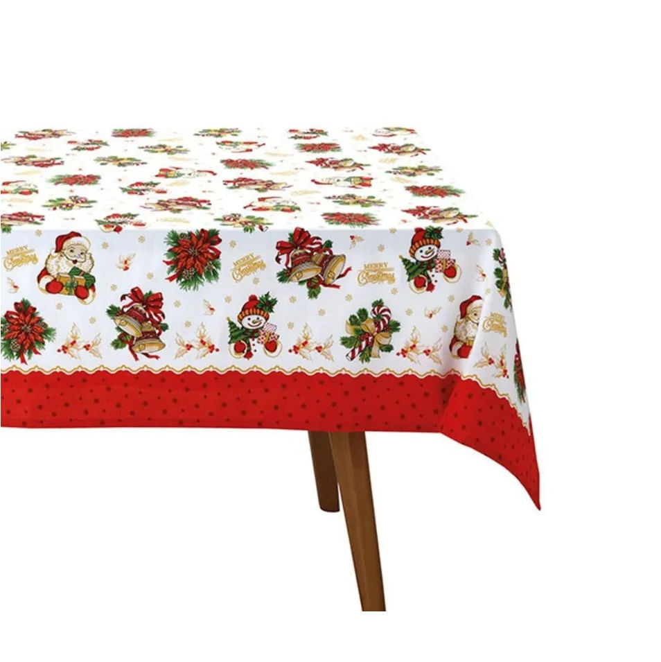Encontraproduto.com.br - Toalha de Mesa Retangular Natal Athenas Estampada 1,40m x 2,10m - Dohler