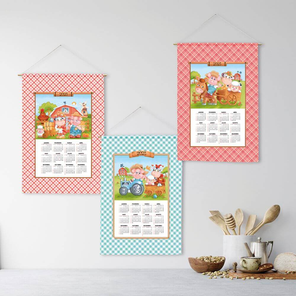 Encontraproduto.com.br - Kit Pano de Prato Havana Calendário com 3 unidades - Dohler