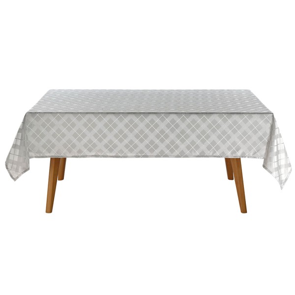Encontraproduto.com.br - Toalha de Mesa Retangular Döhler Requinte II Prata 6 Lugares