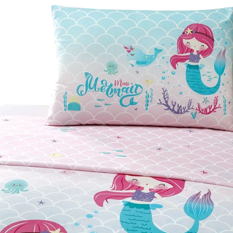 Encontraproduto.com.br - Jogo de Cama Solteiro Kids Priori Sereia 130 Fios Dohler