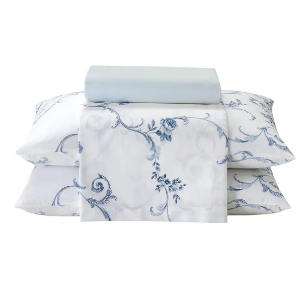 Jogo Cama Queen Döhler 180 Fios Premium Celeste