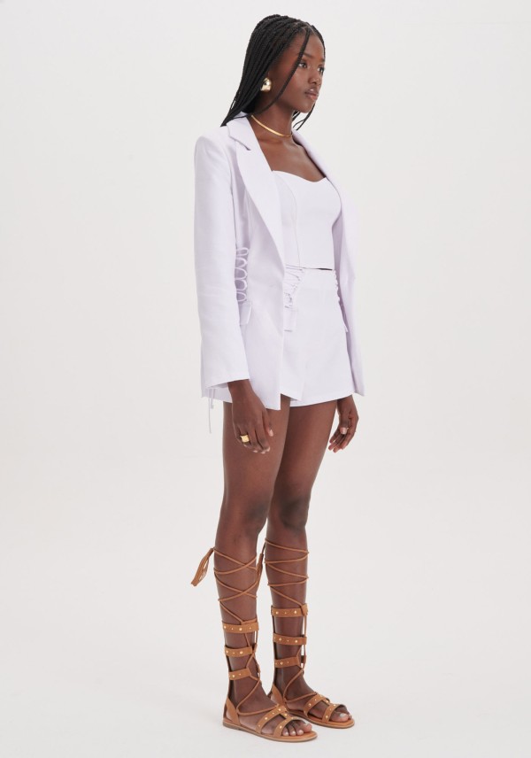 Encontraproduto.com.br - Blazer Alongado Lace Up