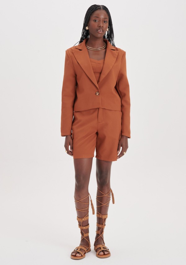 Encontraproduto.com.br - Blazer Curto Alfaiataria