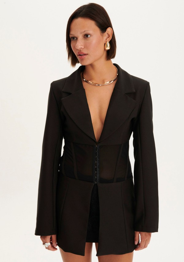 Encontraproduto.com.br - Blazer Slim com Transparência
