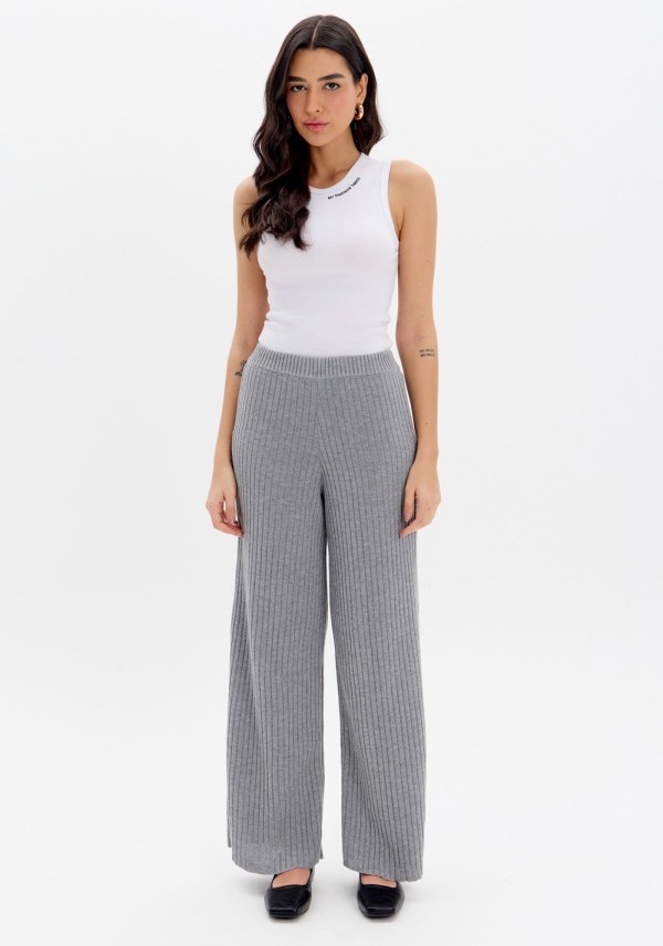 Encontraproduto.com.br - Calça Wide Leg Tricot