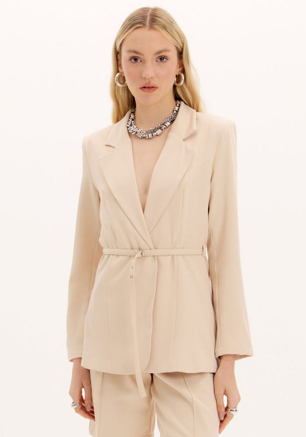 Encontraproduto.com.br - Blazer Alongado Com Cinto