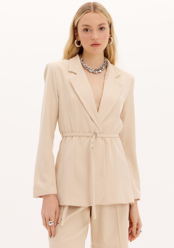 Encontraproduto.com.br - Blazer Alongado Com Cinto