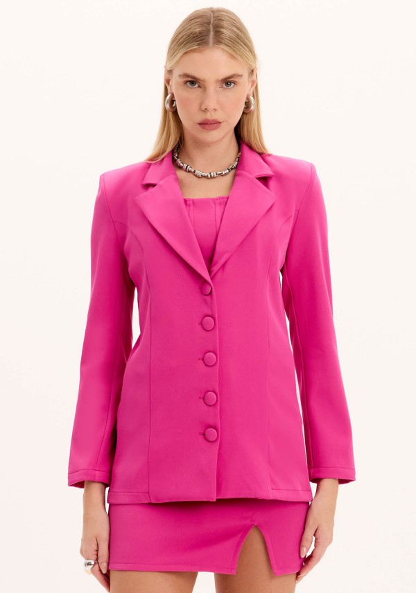 Encontraproduto.com.br - Blazer Alongado Com Abotoamento