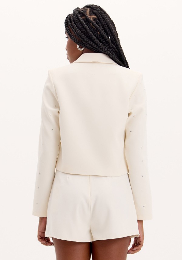 Encontraproduto.com.br - Blazer Cropped com Brilhos