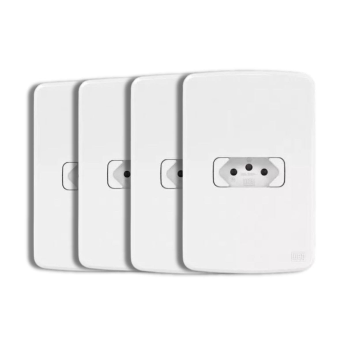 Kit 4 Conjuntos 4x2 1 Tomada 2P+T 10A Branco COMPOSÉ WEG