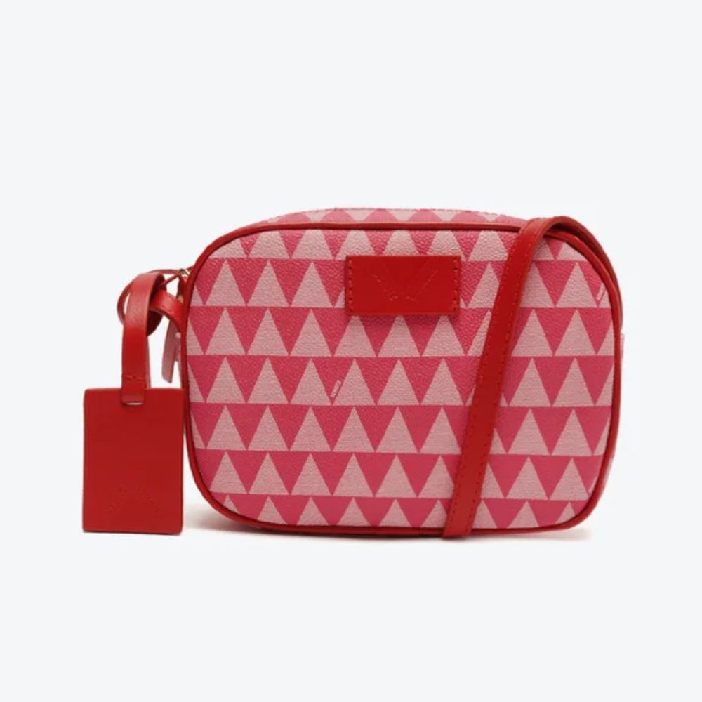 Bolsa Feminina Tiracolo Triangle Schutz Rosa E Vermelho