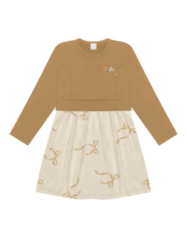 Vestido Alakazoo Infantil Menina Inverno Estampa de Laço 1/3 -65310