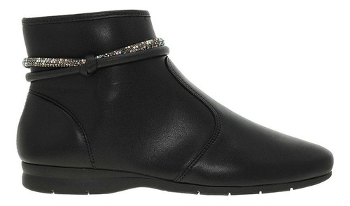 Bota Feminina Beira Rio Cano Curto com Detalhe Strass Preto