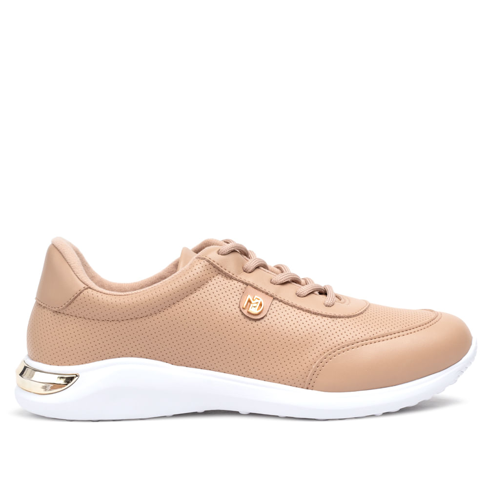 Tênis Feminino Modare Casual Microfuros Bege