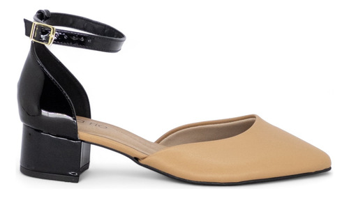 Encontraproduto.com.br - Sapato Feminino Beira Rio Scarpin Bege/Preto
