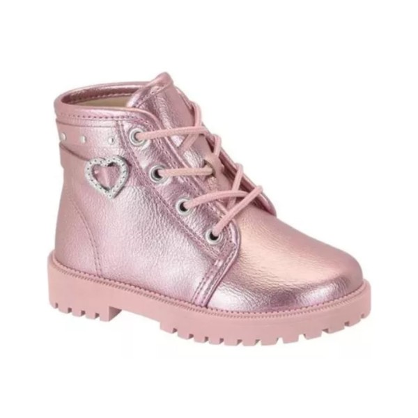Encontraproduto.com.br - Coturno Infantil Molekinha Metalizado Rosa Velho