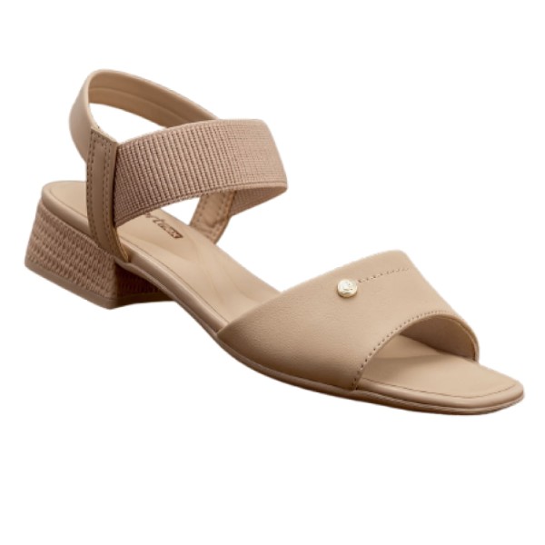 Encontraproduto.com.br - Sandália Salto Comfortflex Bege Claro Feminino