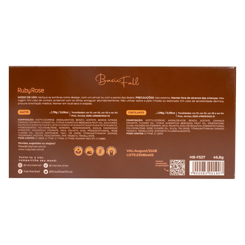 Encontraproduto.com.br - Paleta De Sombras Basic Fail - Ruby Rose