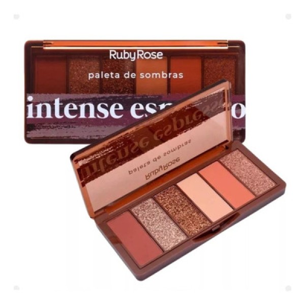 Paleta de Sombra Ruby Rose 6 Cores Intense Espresso 12,9g