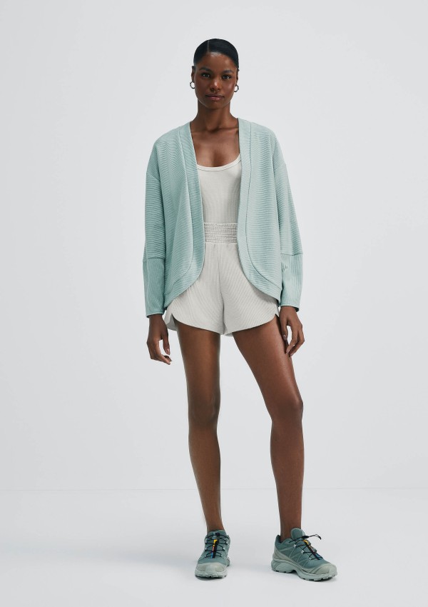Encontraproduto.com.br - Casaco Feminino Em Malha Texturizada - Verde