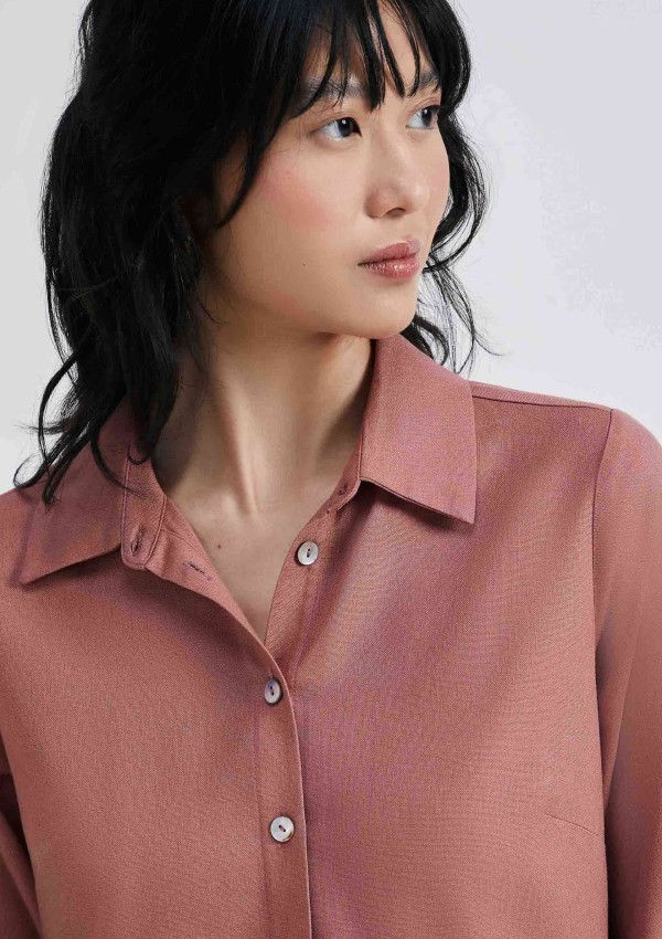 Encontraproduto.com.br - Vestido Curto Com Linho - Marsala