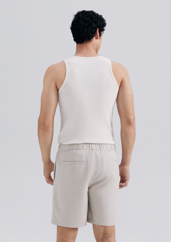 Encontraproduto.com.br - Bermuda Masculina Em Sarja Com Linho - Marrom