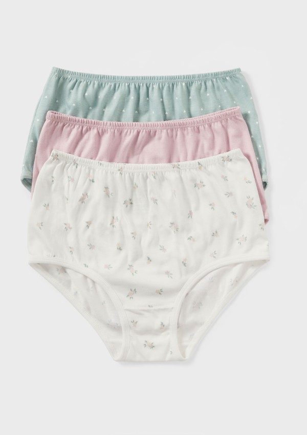Encontraproduto.com.br - Kit Com 3 Calcinhas Cintura Alta - Multicolorido