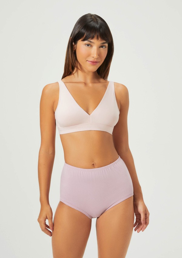 Encontraproduto.com.br - Kit Com 3 Calcinhas Cintura Alta - Multicolorido