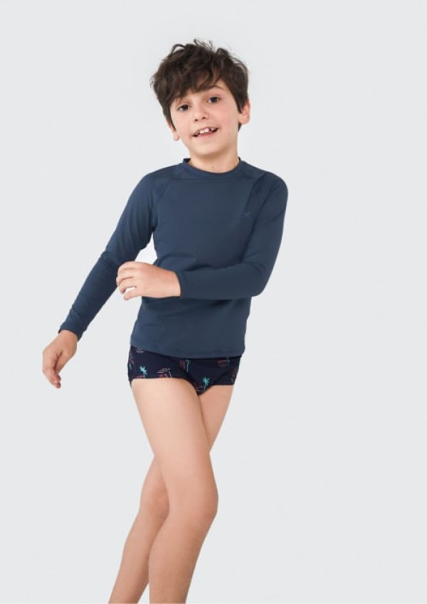 Encontraproduto.com.br - Sunga Infantil Box Com Proteção UV - Azul