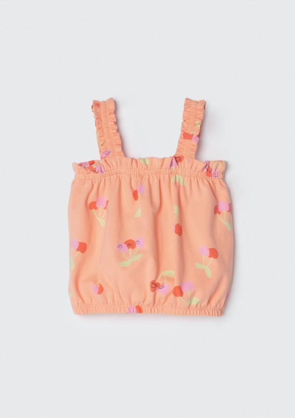 Encontraproduto.com.br - Conjunto Curto Infantil Menina Toddler Estampado - Laranja