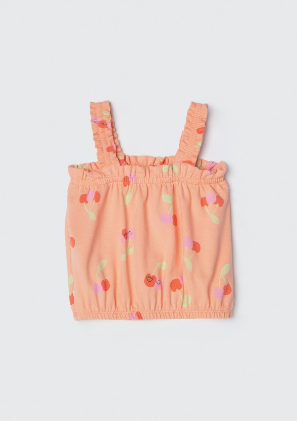 Encontraproduto.com.br - Conjunto Curto Infantil Menina Toddler Estampado - Laranja