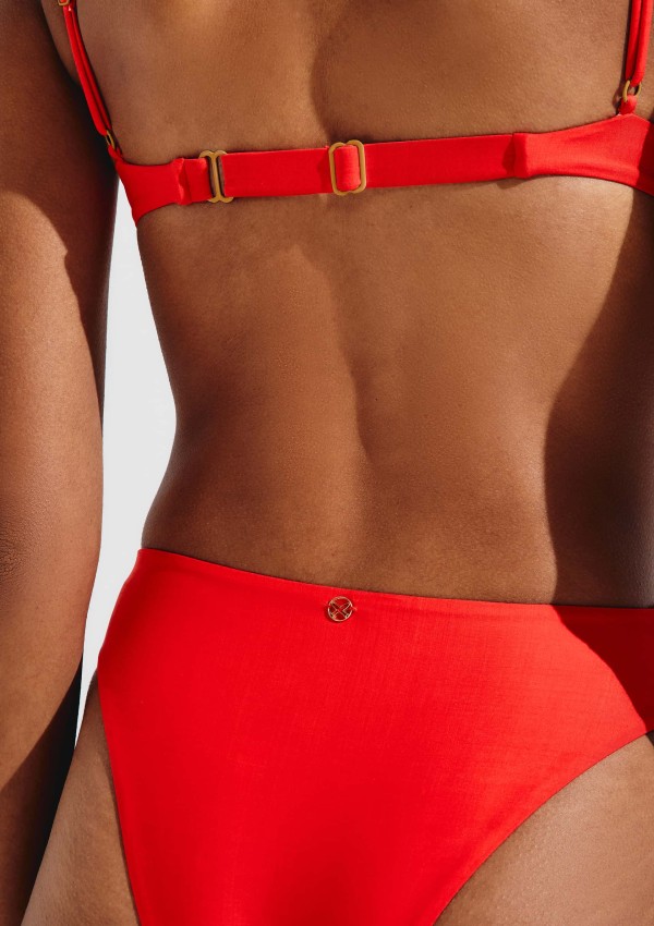 Encontraproduto.com.br - Biquíni Calcinha Cintura Alta Com Fio LYCRA® - Vermelho