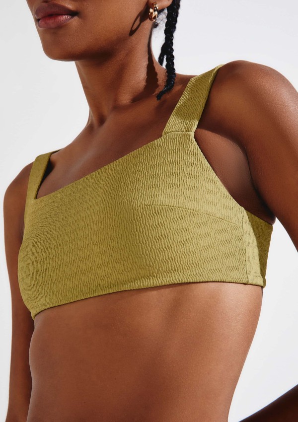 Biquíni Top Reto Texturizado Com Fio LYCRA® - Verde