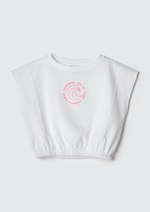 Encontraproduto.com.br - Conjunto Curto Infantil Menina Com Estampa - Off white