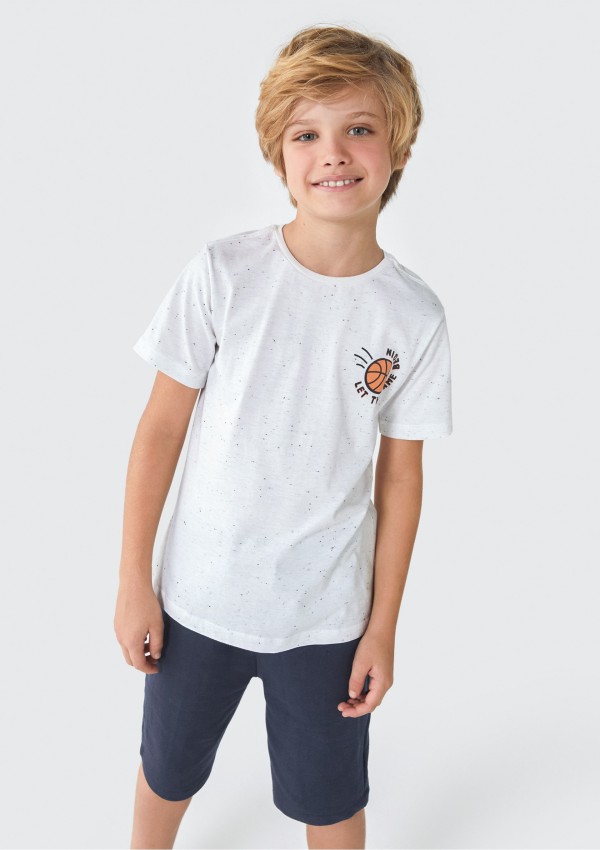 Encontraproduto.com.br - Conjunto Curto Infantil Menino Regular - Off white