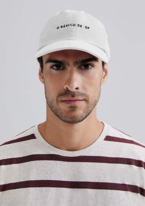 Encontraproduto.com.br - Boné Masculino Aba Curva Com Bordado - Bege