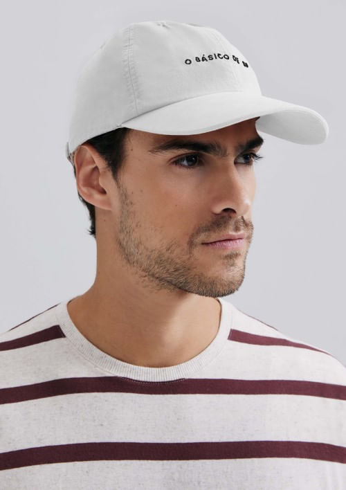 Encontraproduto.com.br - Boné Masculino Aba Curva Com Bordado - Bege