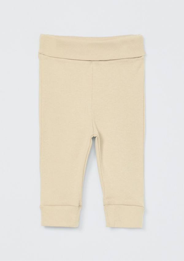 Calça Bebê Unissex Em Cós Alto - Amarelo