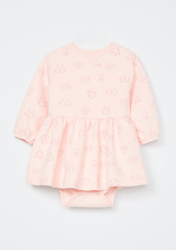 Vestido Body Bebê Estampado - Rosa