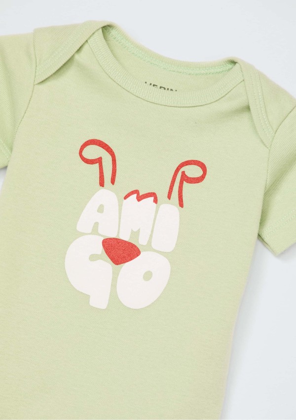 Encontraproduto.com.br - Conjunto Bebê Menino Em Ribana Com Body e Calça - Verde