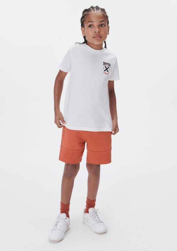 Conjunto Curto Infantil Menino Com Estampa - Terracota