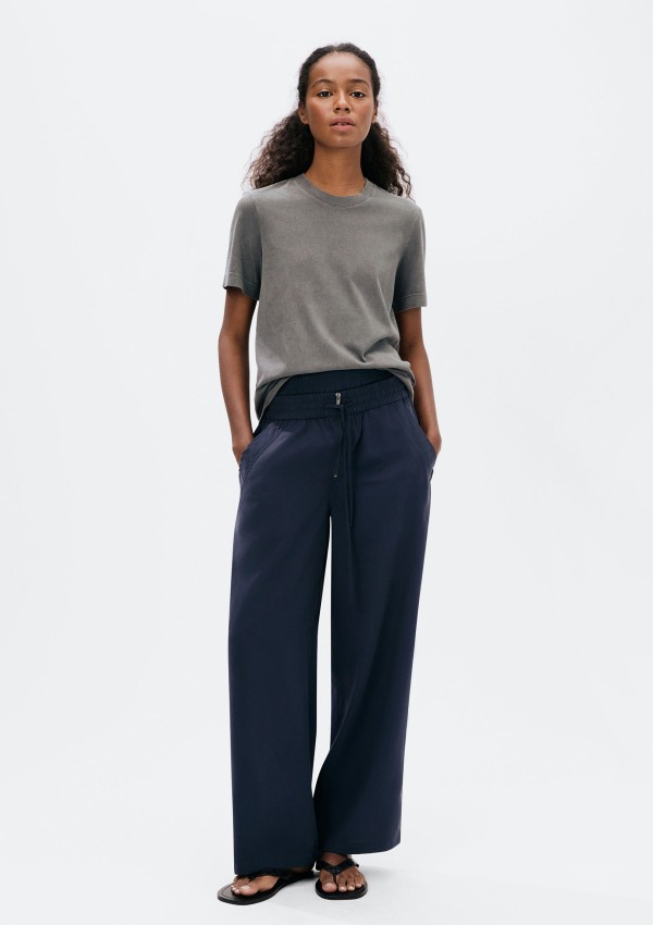 Calça Feminina Reta Em Peach Touch - Azul