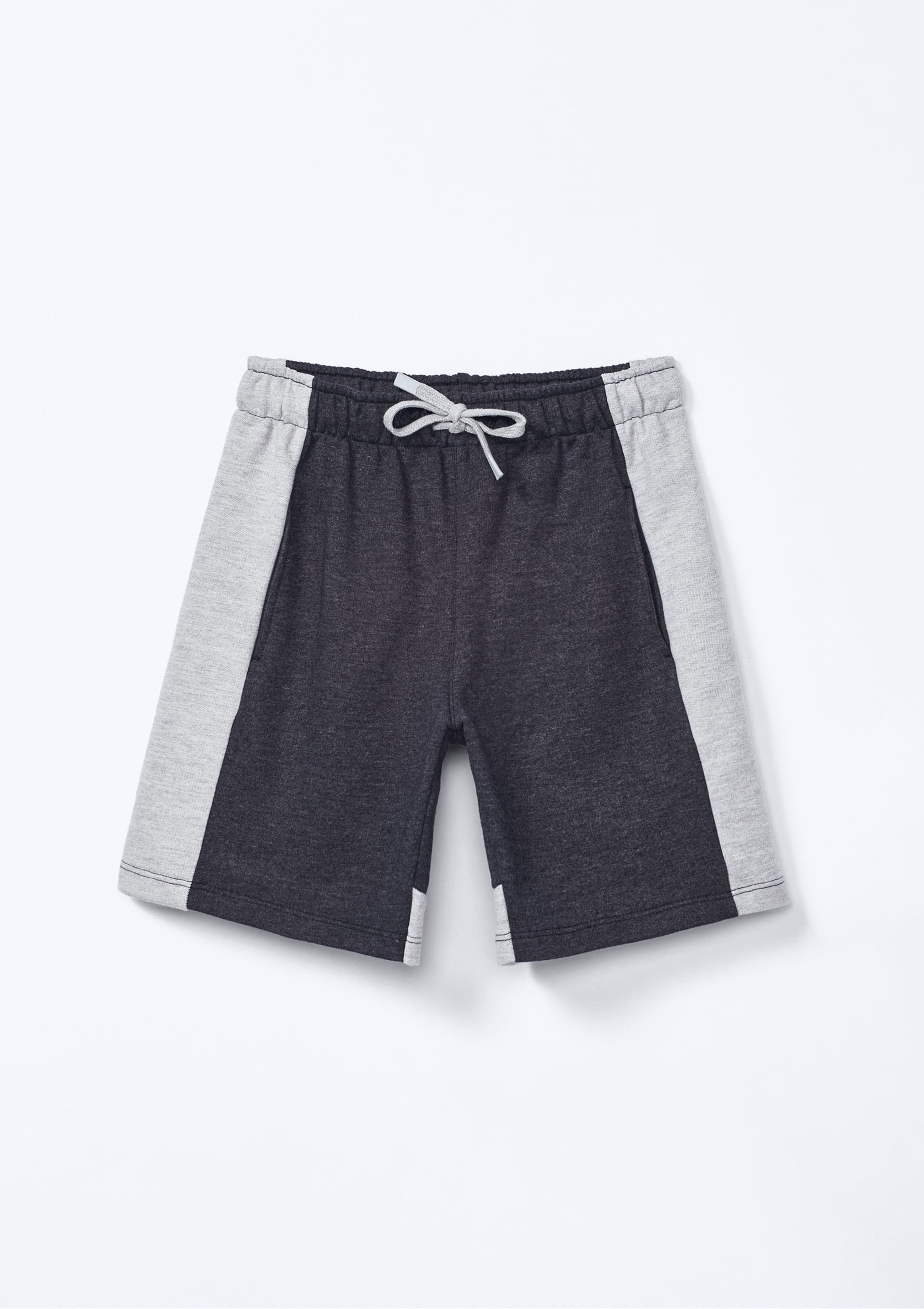 Encontraproduto.com.br - Bermuda Infantil Menino Reta Com Recortes - Cinza