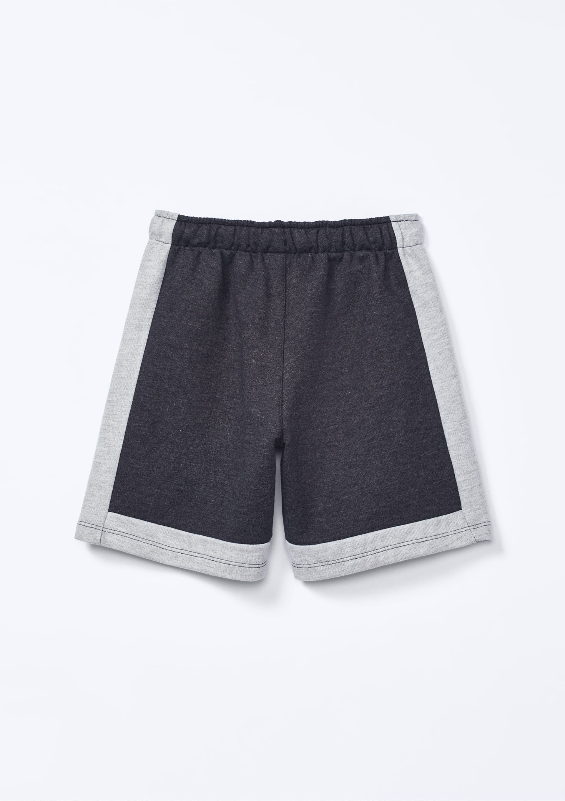 Encontraproduto.com.br - Bermuda Infantil Menino Reta Com Recortes - Cinza