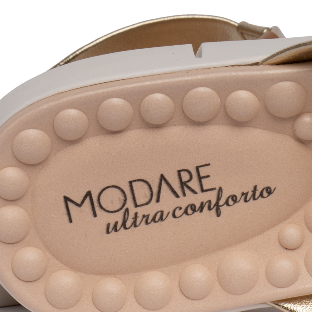 Encontraproduto.com.br - Chinelo Feminino Modare com Tira Larga Metalizada Dourado