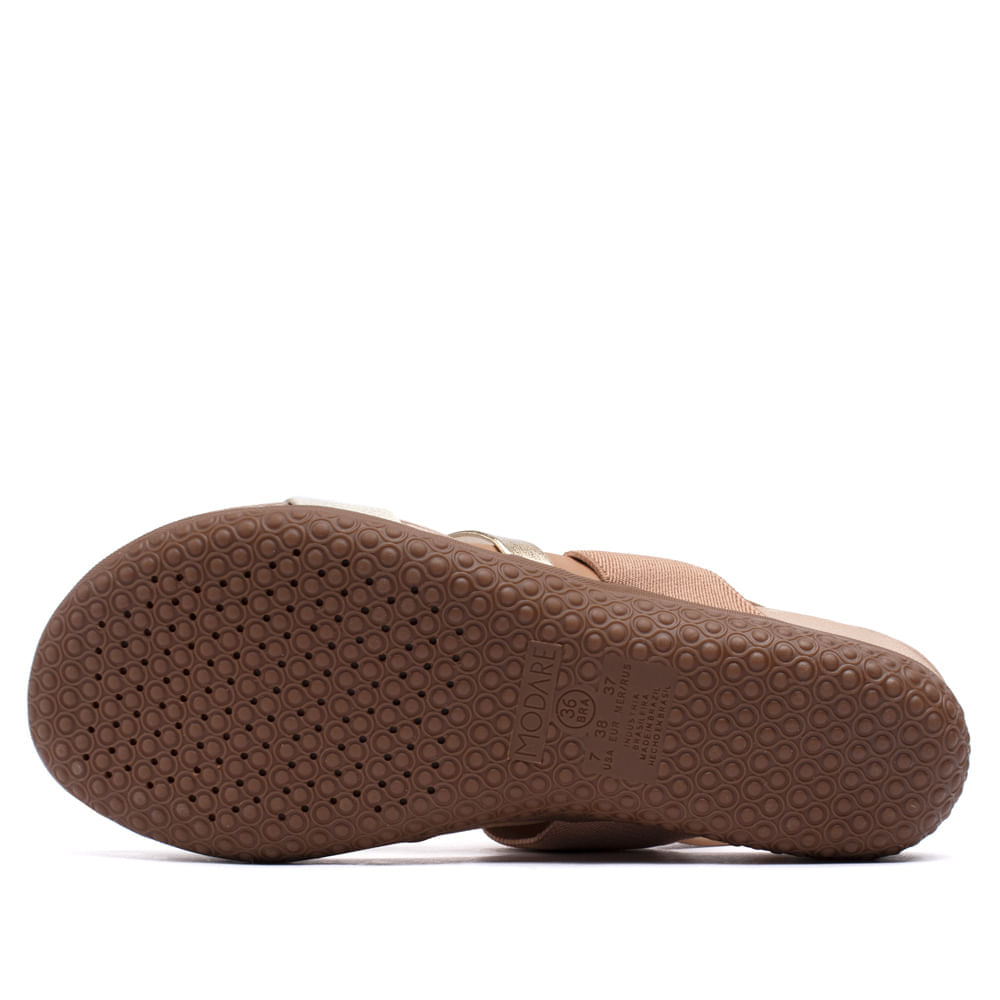 Encontraproduto.com.br - Sandália Flats Modare Nude e Dourada Feminina